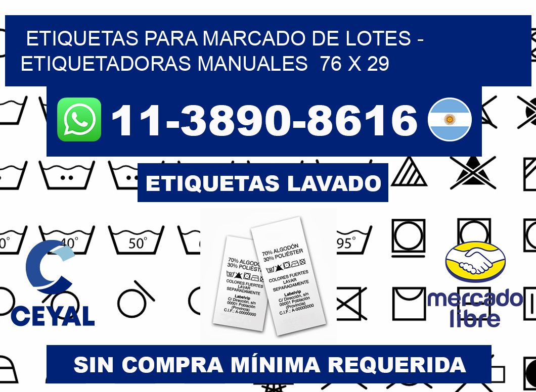 etiquetas para marcado de lotes - Etiquetadoras Manuales  76 x 29