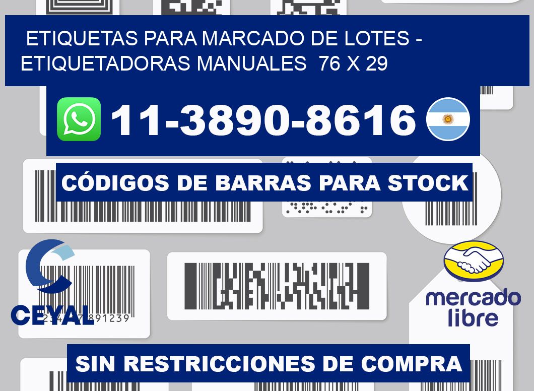 etiquetas para marcado de lotes - Etiquetadoras Manuales  76 x 29