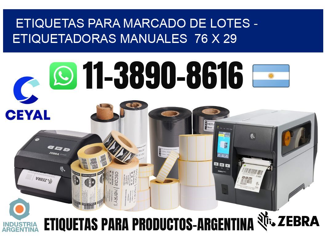etiquetas para marcado de lotes – Etiquetadoras Manuales  76 x 29
