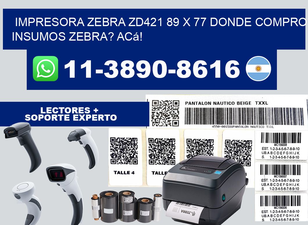impresora zebra zd421 89 x 77 Donde compro insumos zebra? Acá!