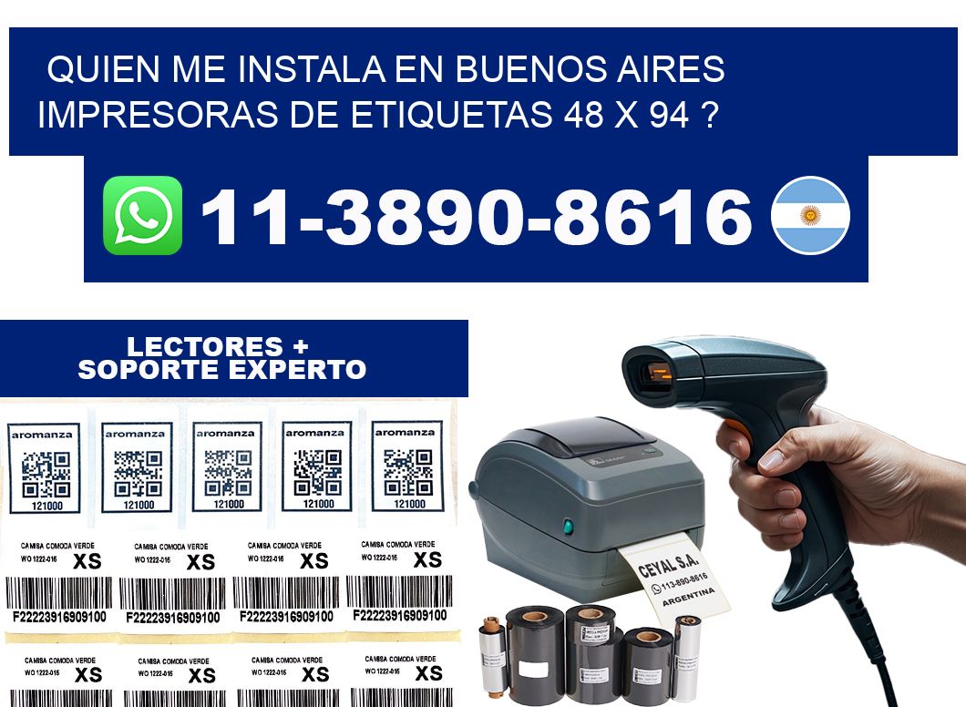 quien me instala en buenos aires impresoras de etiquetas 48 x 94 ?
