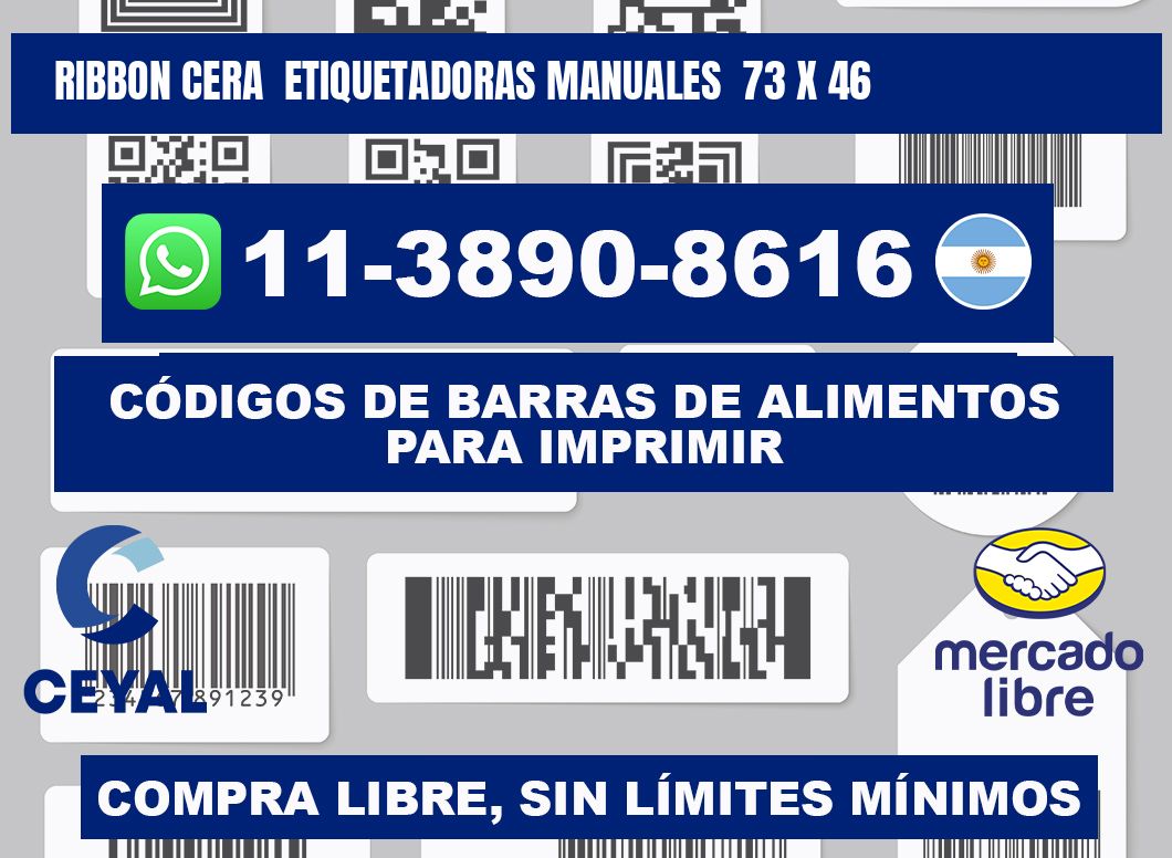 ribbon cera  Etiquetadoras Manuales  73 x 46
