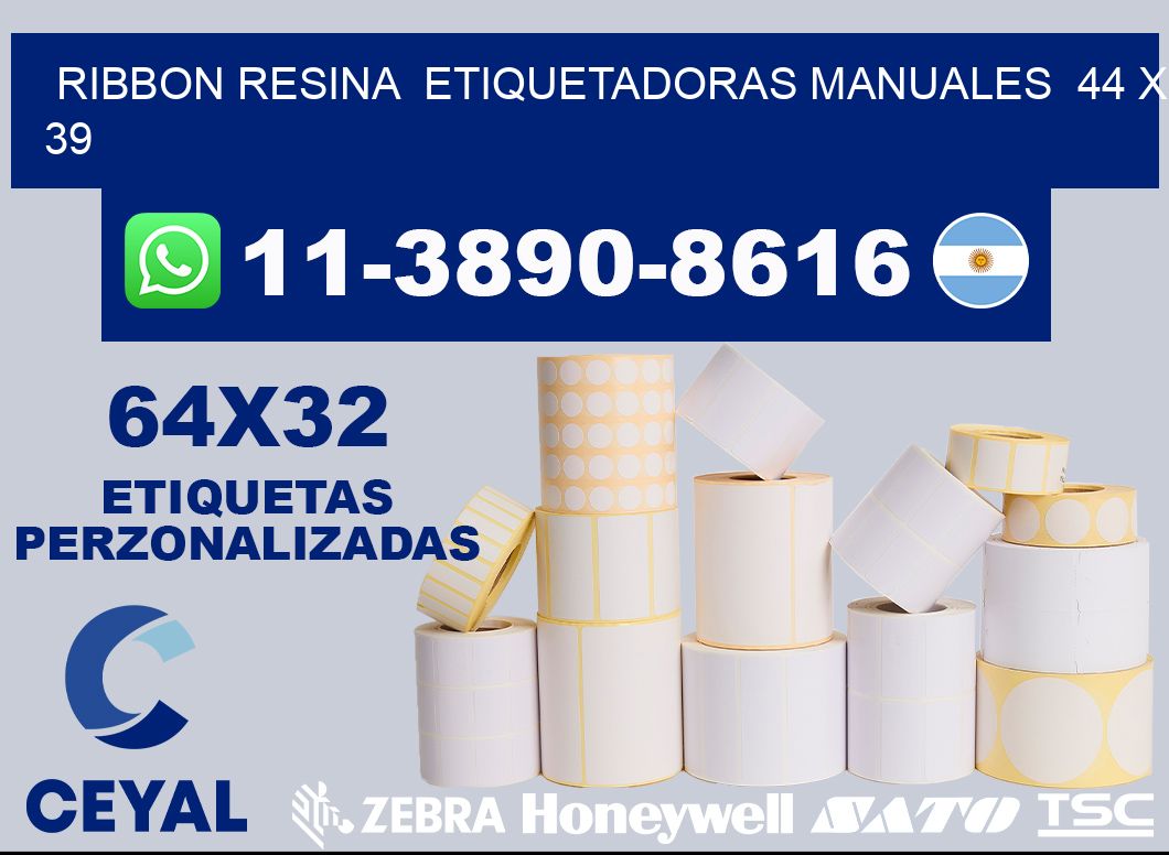 ribbon resina  Etiquetadoras Manuales  44 x 39