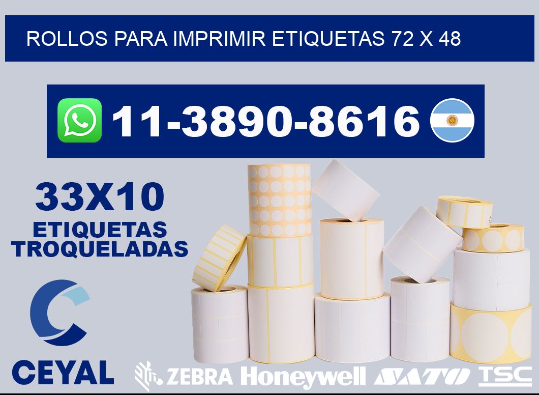 rollos para imprimir etiquetas 72 x 48