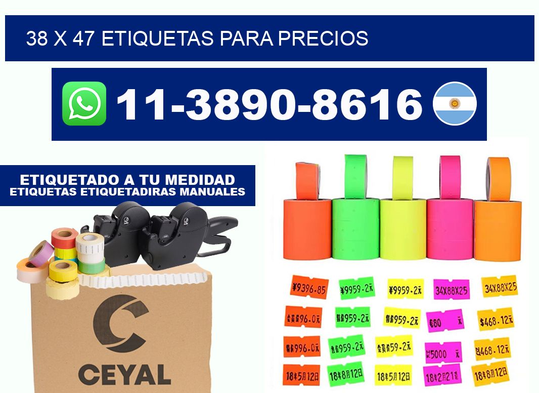 38 x 47 etiquetas para precios