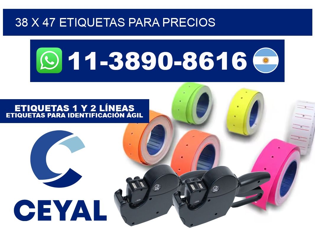 38 x 47 etiquetas para precios