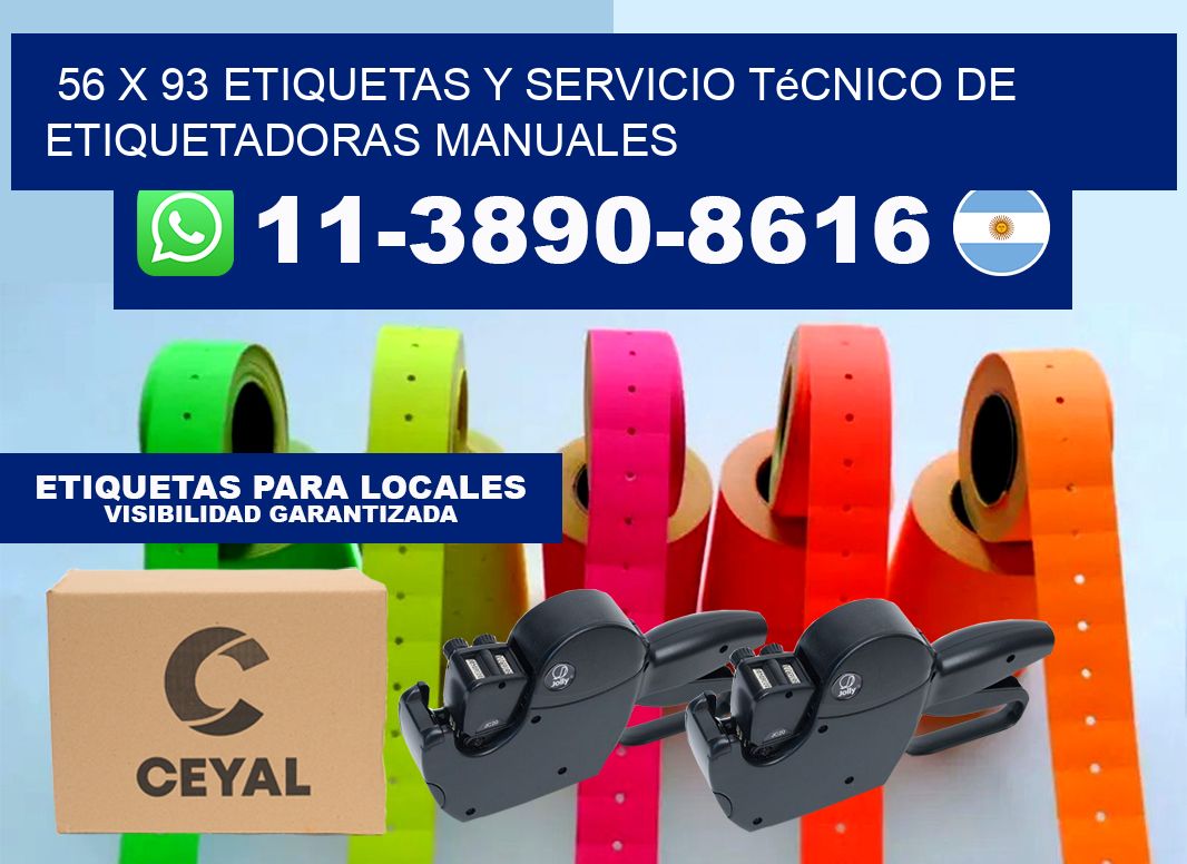 56 x 93 etiquetas y servicio técnico de etiquetadoras manuales