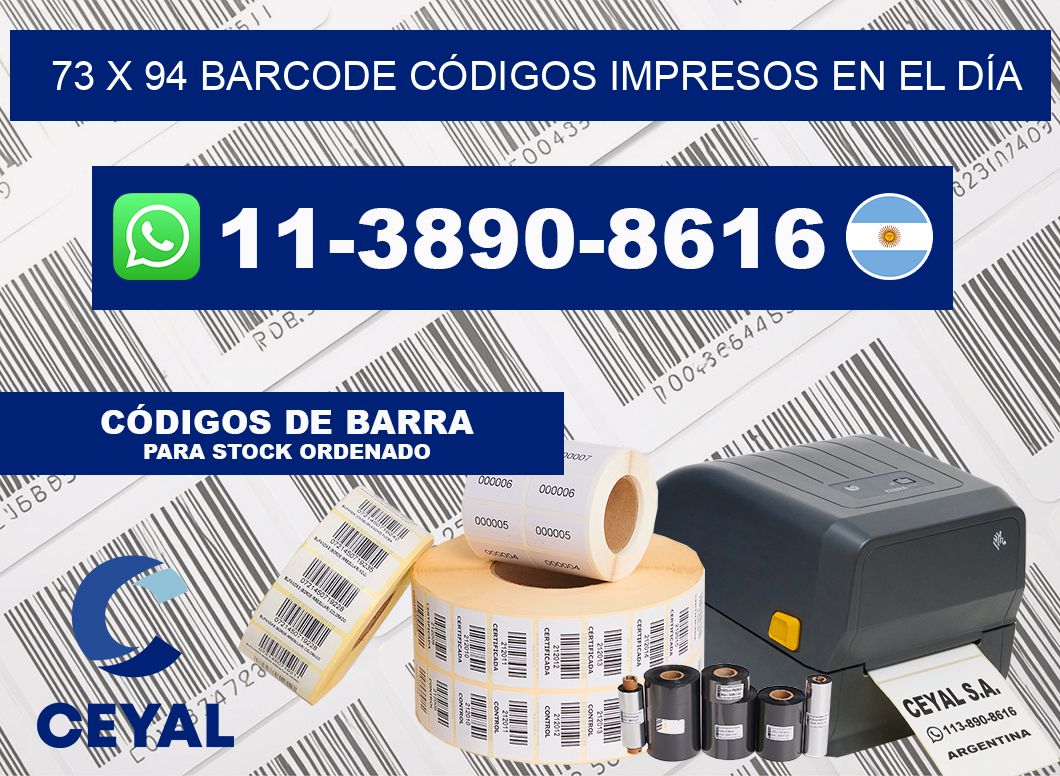 73 x 94 BARCODE CÓDIGOS IMPRESOS EN EL DÍA