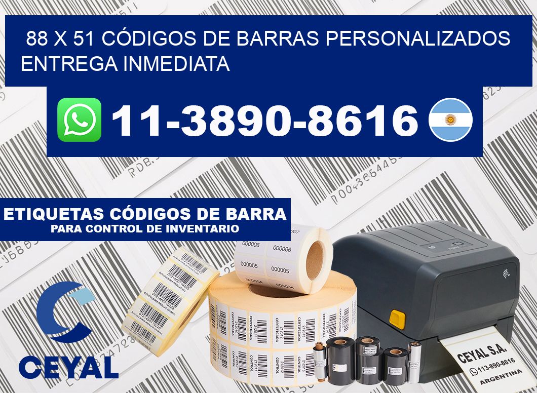 88 x 51 CÓDIGOS DE BARRAS PERSONALIZADOS ENTREGA INMEDIATA