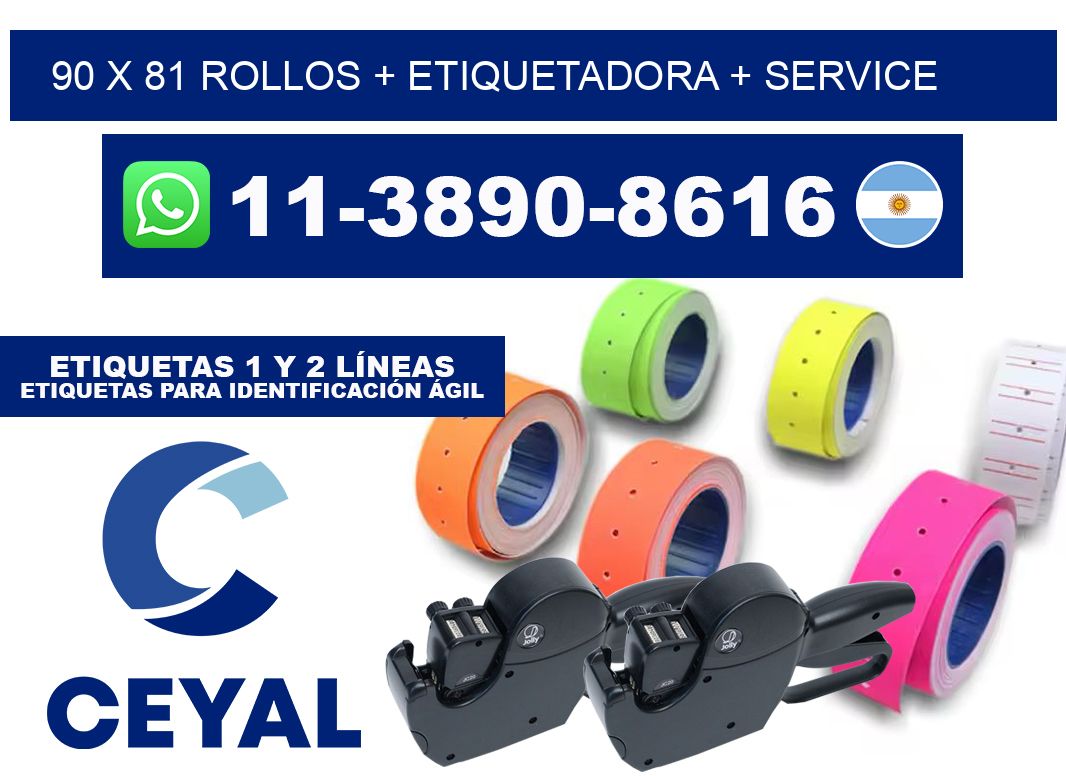 90 x 81 rollos + etiquetadora + service