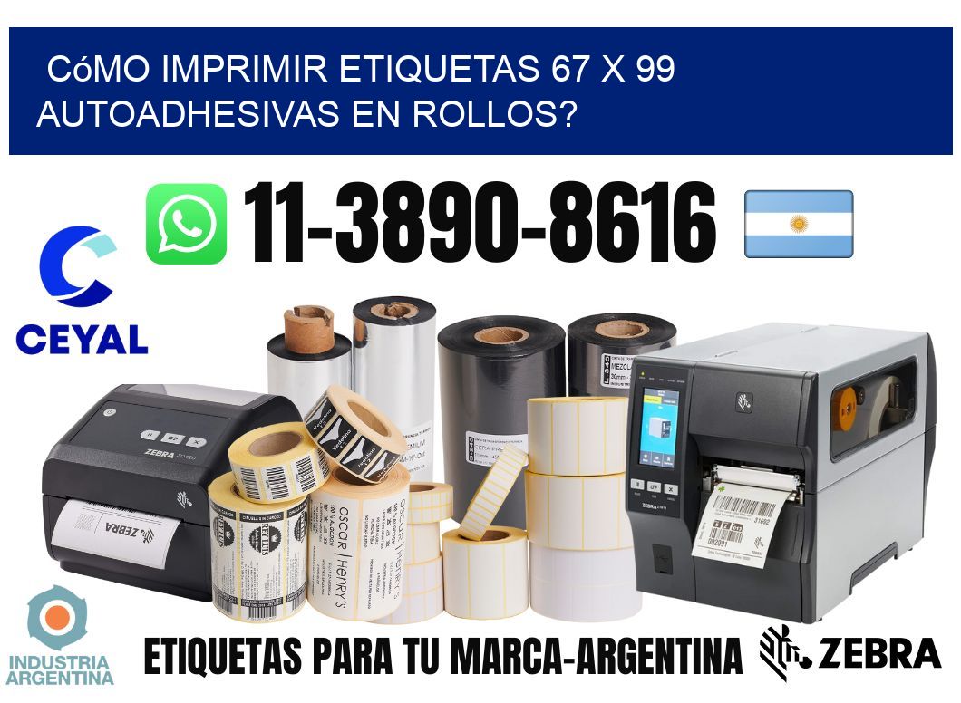 Cómo imprimir etiquetas 67 x 99 autoadhesivas en rollos?