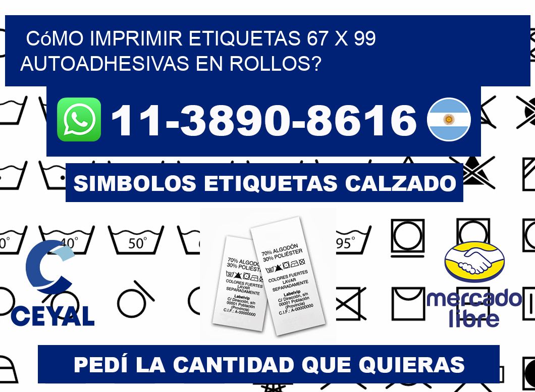 Cómo imprimir etiquetas 67 x 99 autoadhesivas en rollos?