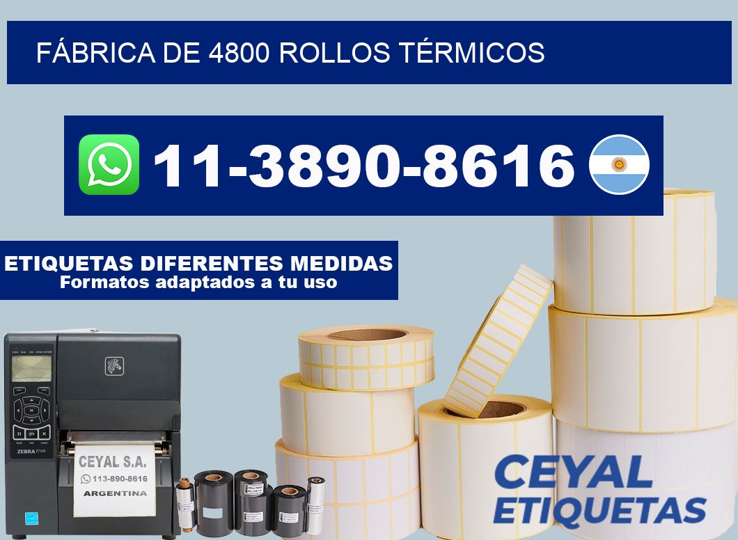 FÁBRICA DE 4800 ROLLOS TÉRMICOS
