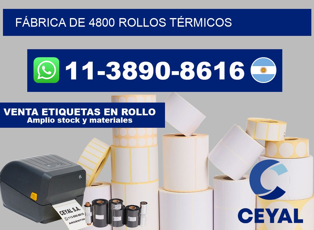 FÁBRICA DE 4800 ROLLOS TÉRMICOS