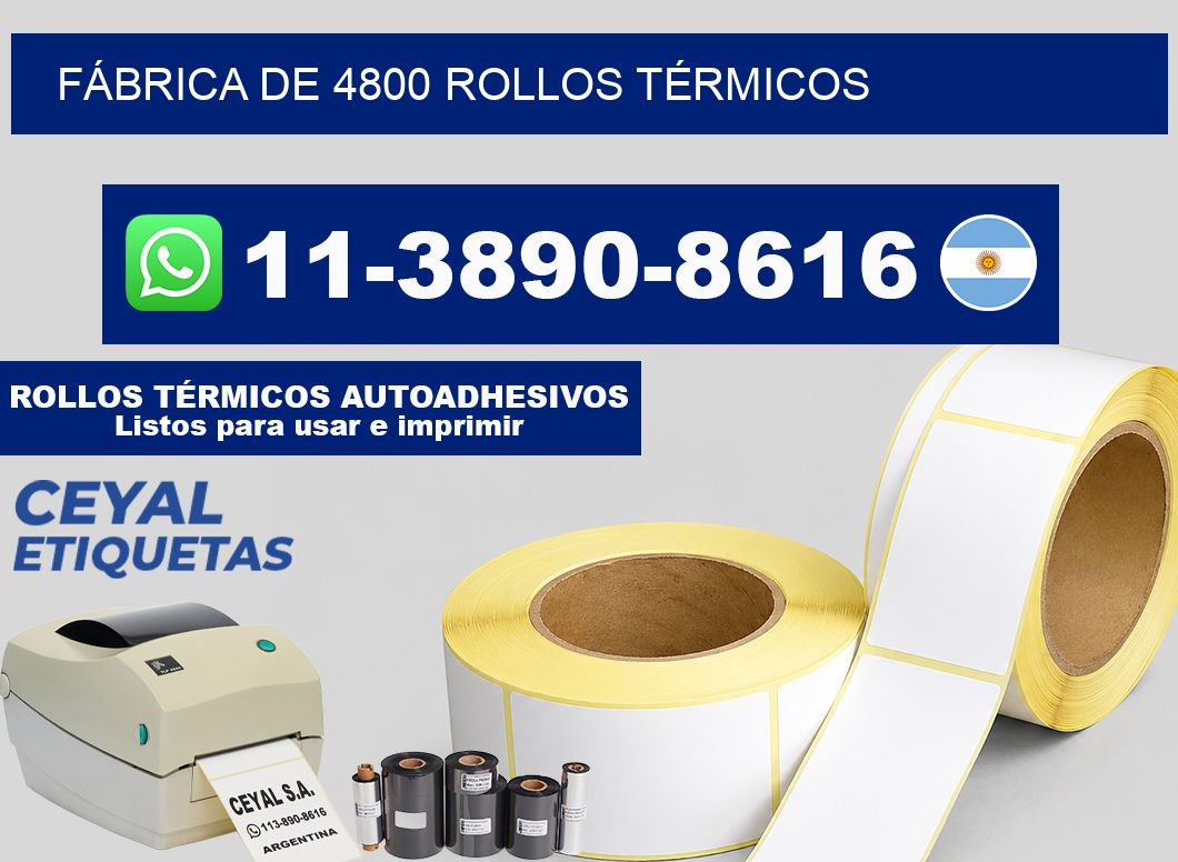 FÁBRICA DE 4800 ROLLOS TÉRMICOS
