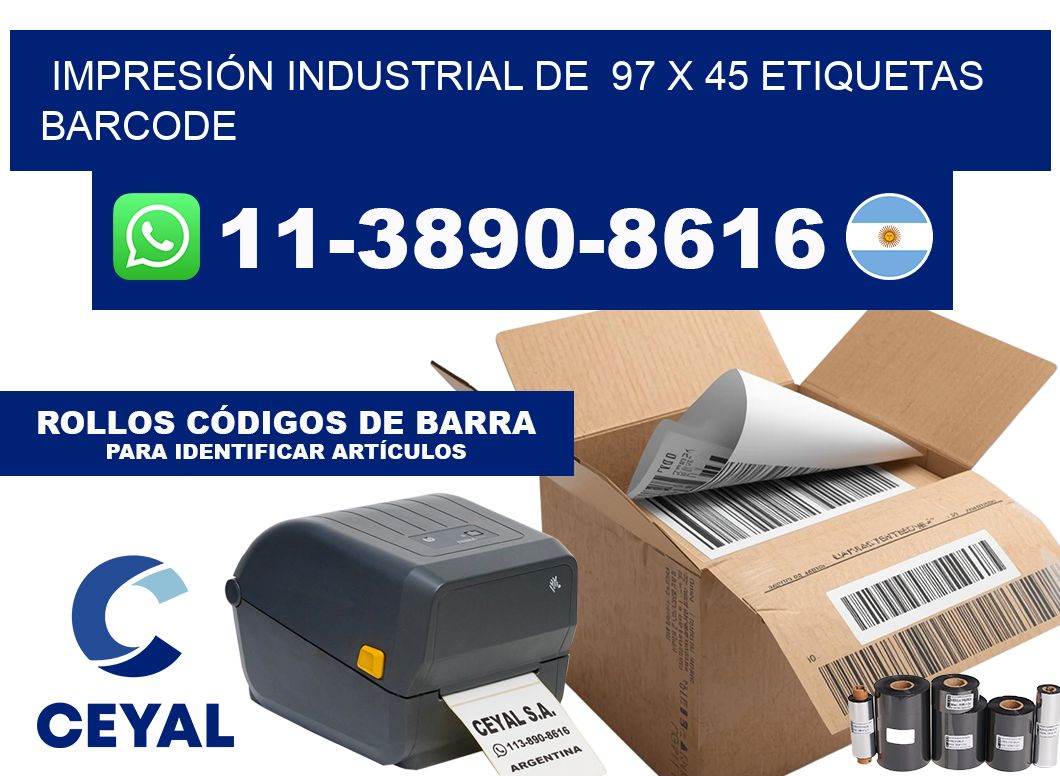 IMPRESIÓN INDUSTRIAL DE  97 x 45 ETIQUETAS BARCODE