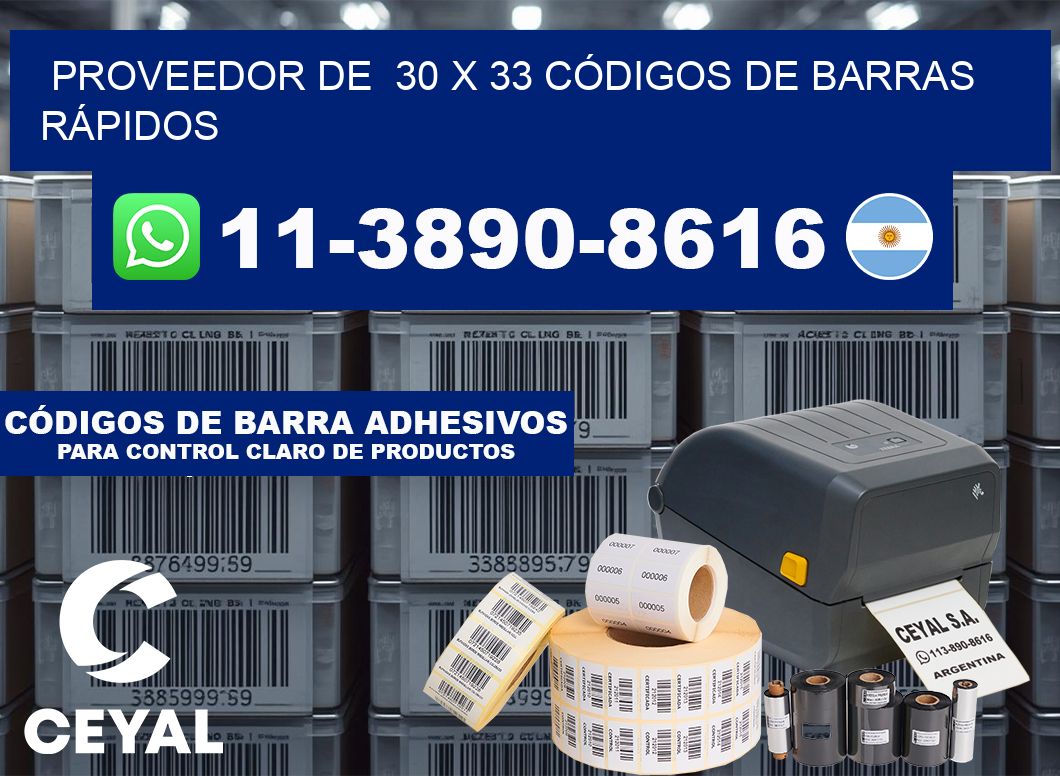 PROVEEDOR DE  30 x 33 CÓDIGOS DE BARRAS RÁPIDOS