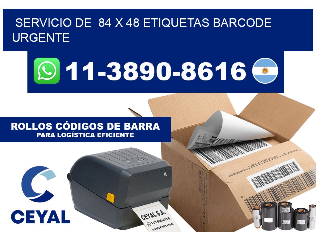 SERVICIO DE  84 x 48 ETIQUETAS BARCODE URGENTE