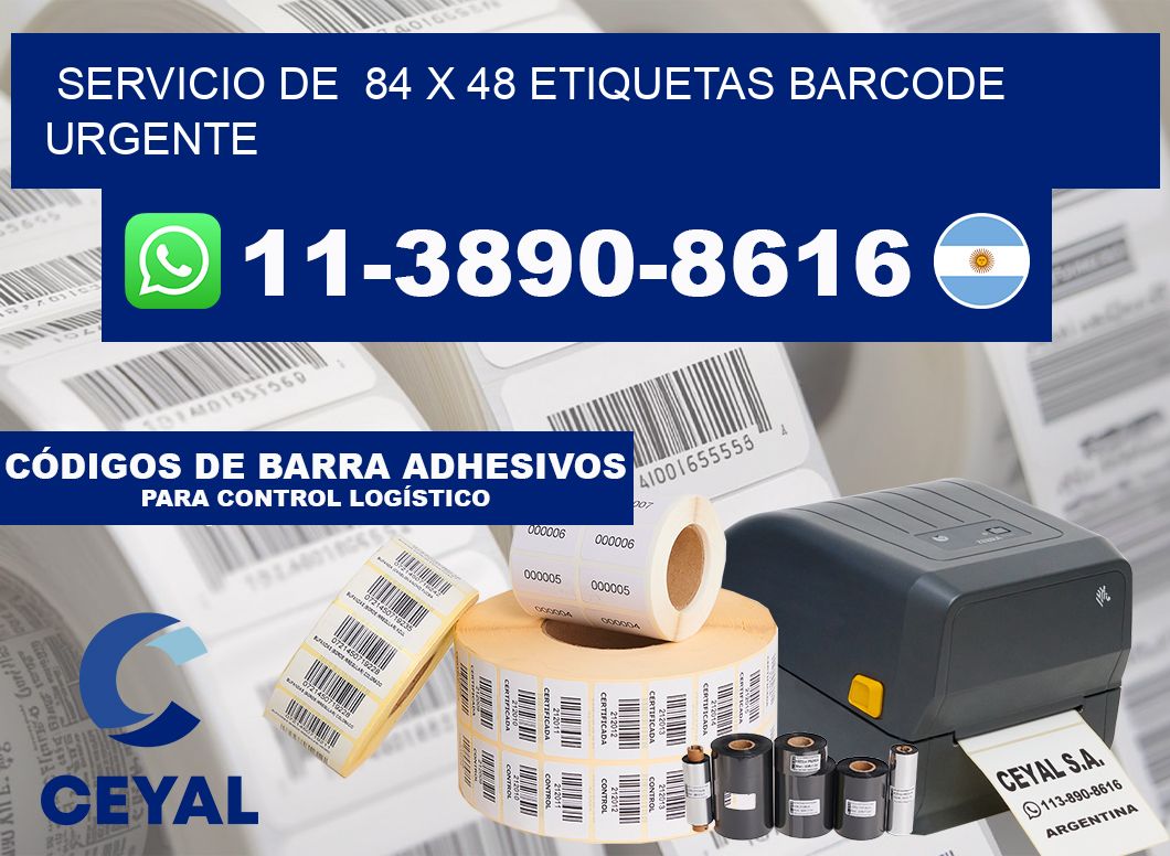 SERVICIO DE  84 x 48 ETIQUETAS BARCODE URGENTE