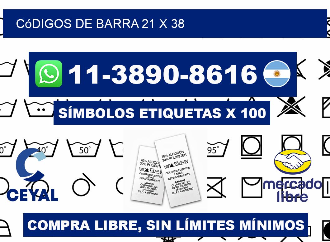 códigos de barra 21 x 38