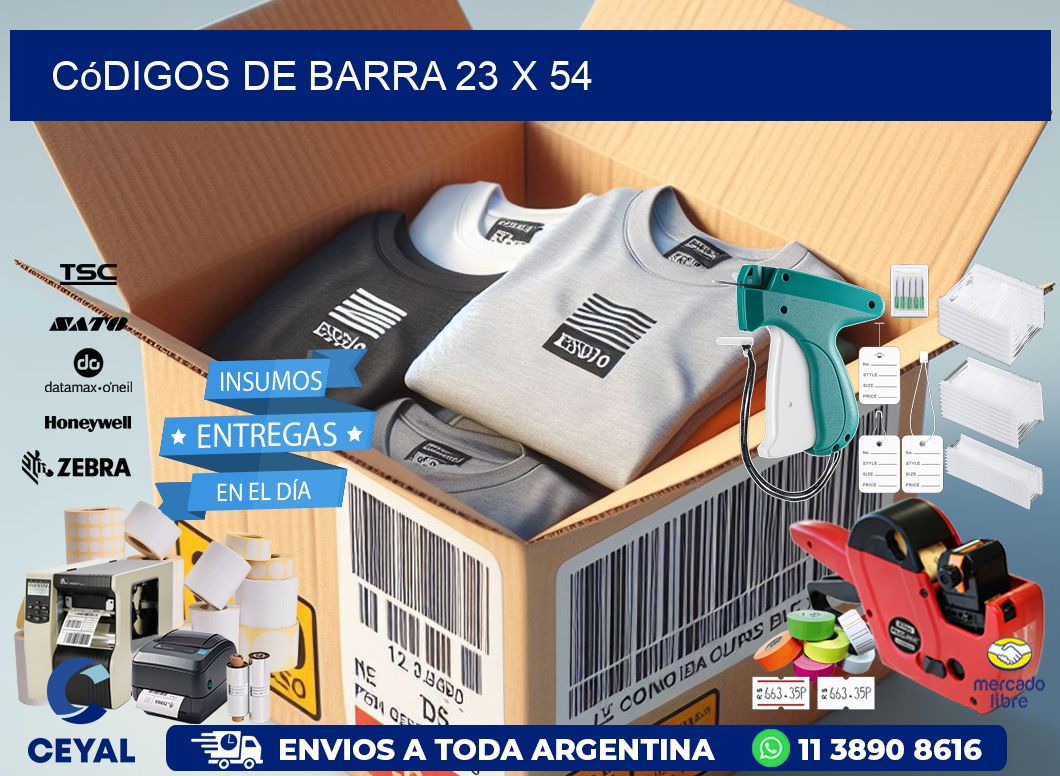 códigos de barra 23 x 54