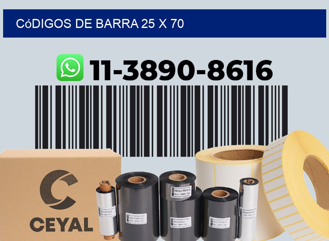 códigos de barra 25 x 70