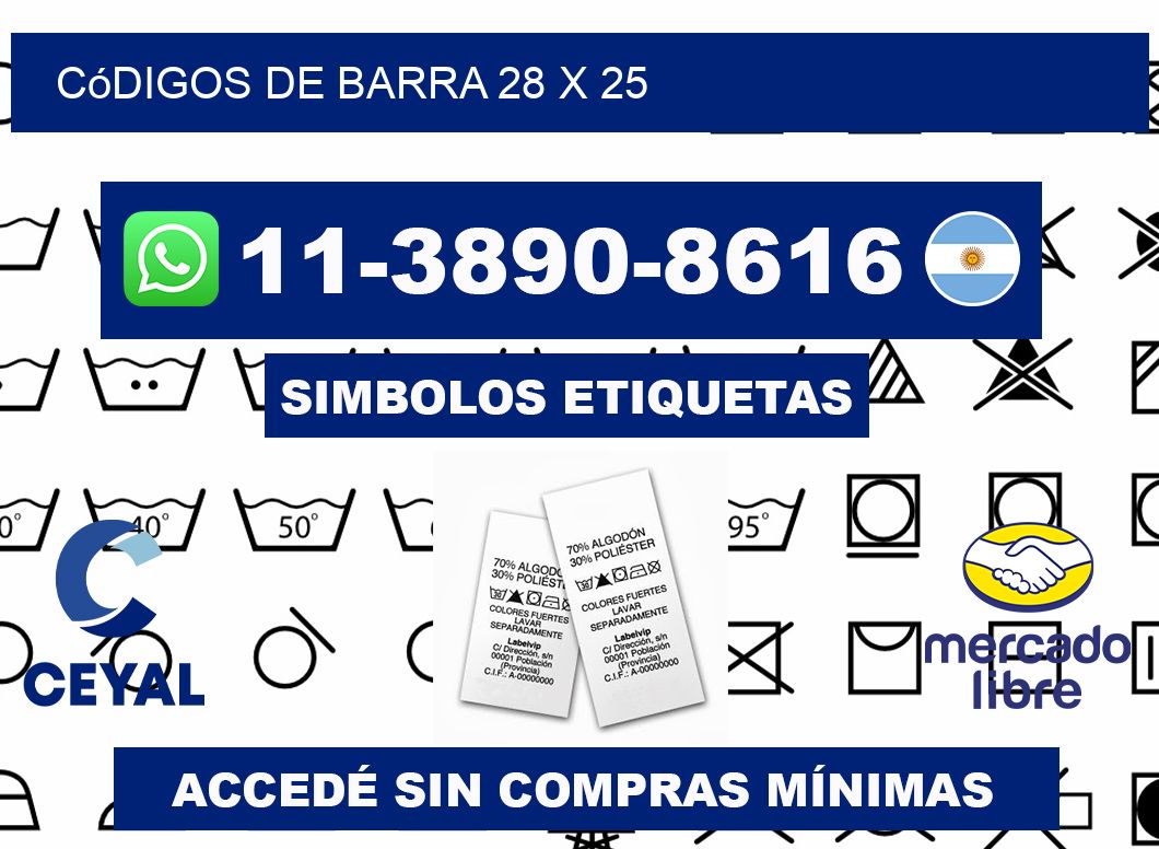 códigos de barra 28 x 25