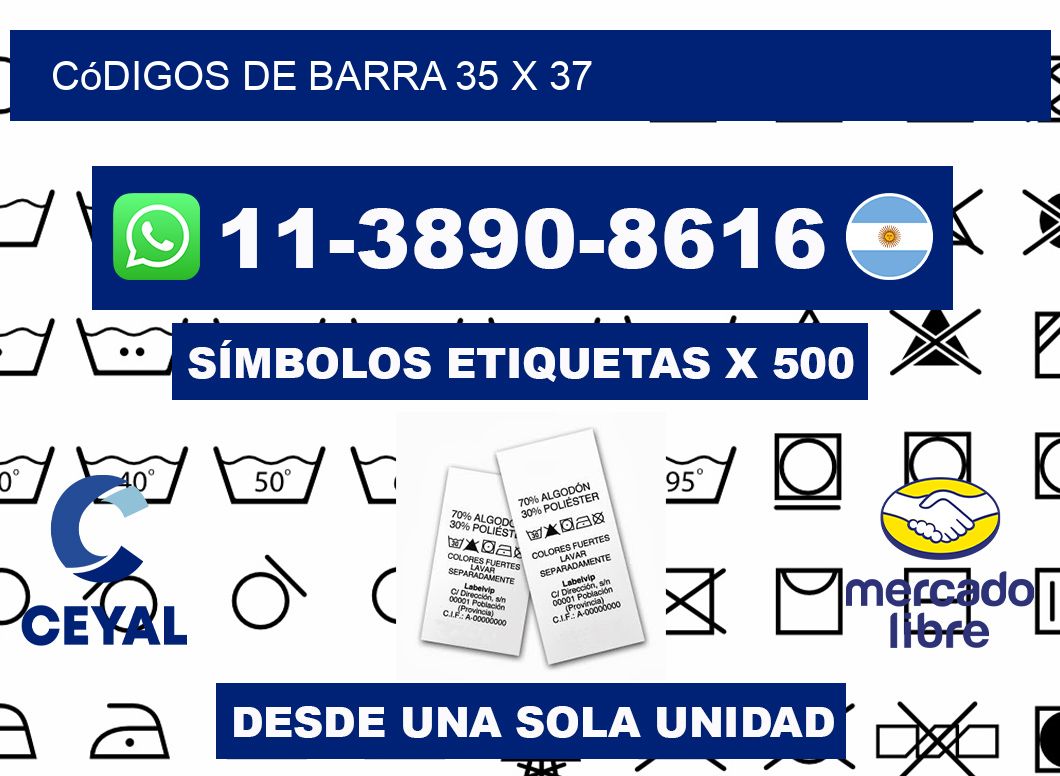 códigos de barra 35 x 37