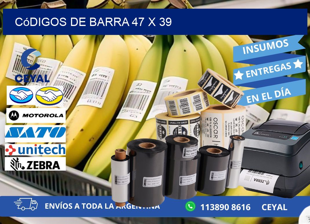 códigos de barra 47 x 39