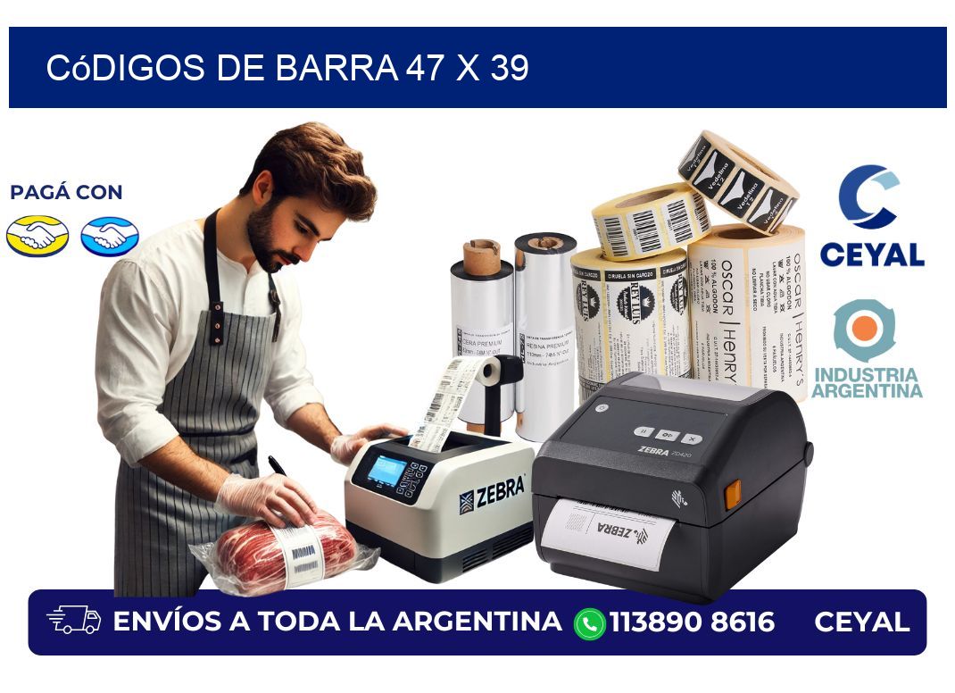 códigos de barra 47 x 39