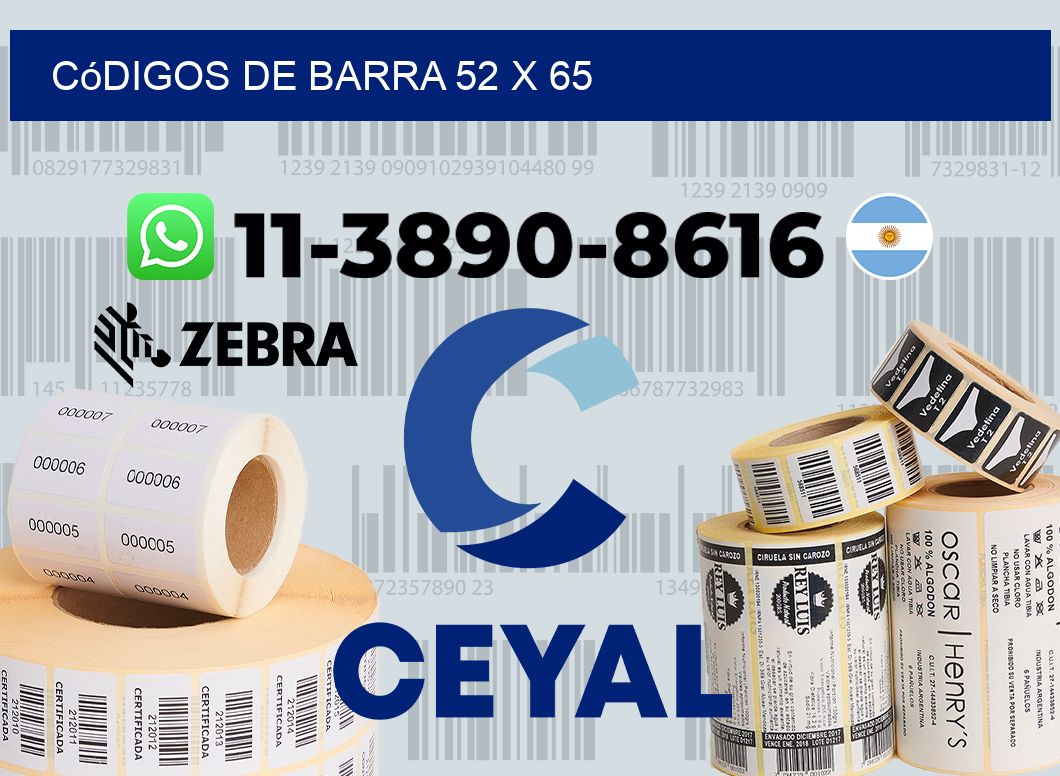 códigos de barra 52 x 65