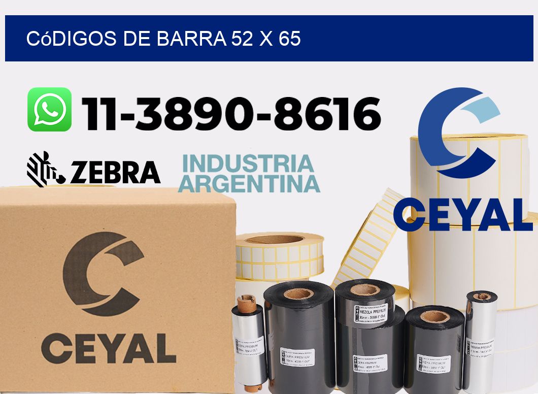 códigos de barra 52 x 65
