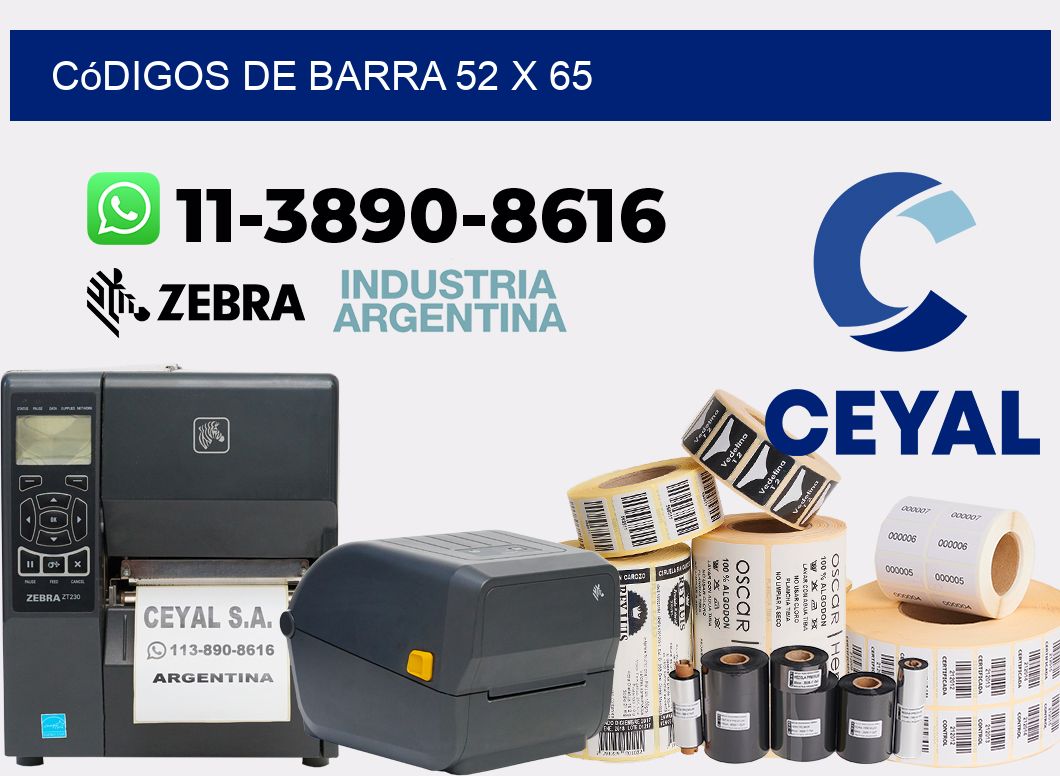 códigos de barra 52 x 65