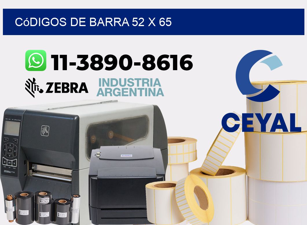 códigos de barra 52 x 65