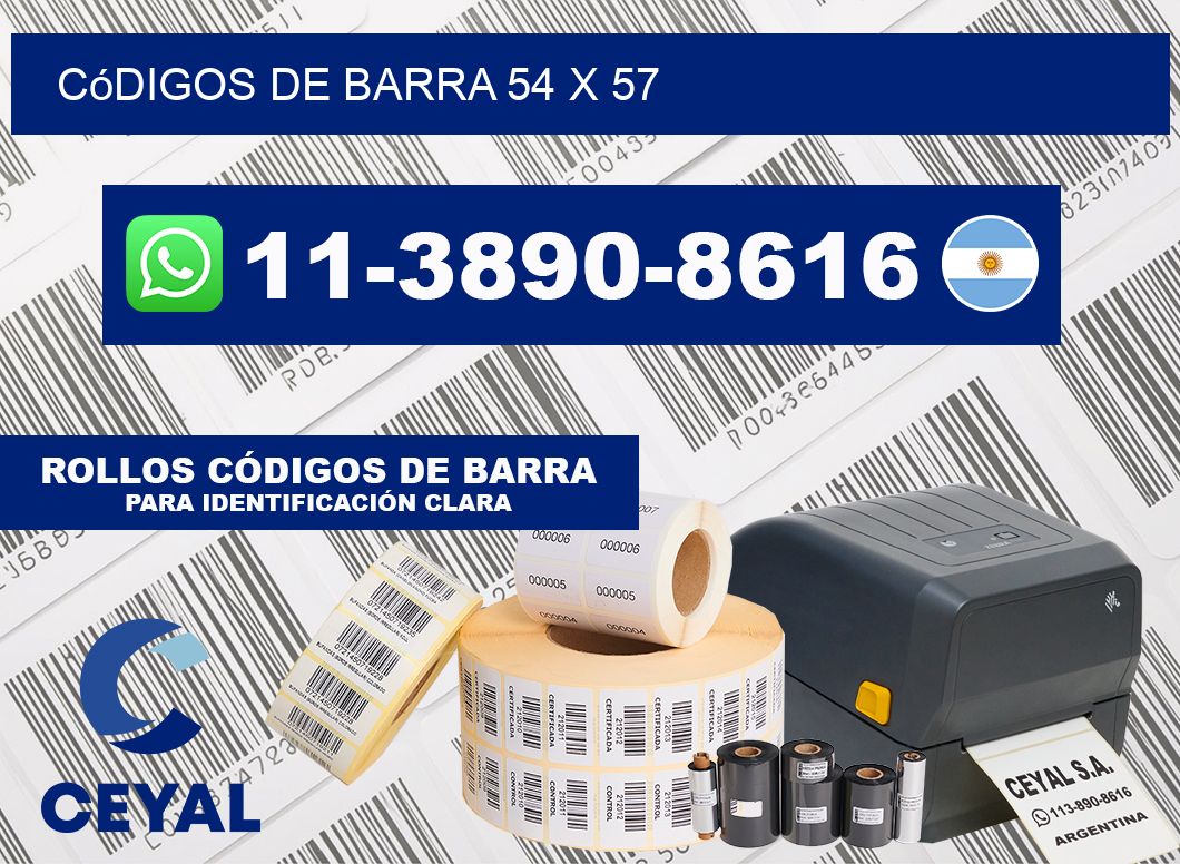 códigos de barra 54 x 57