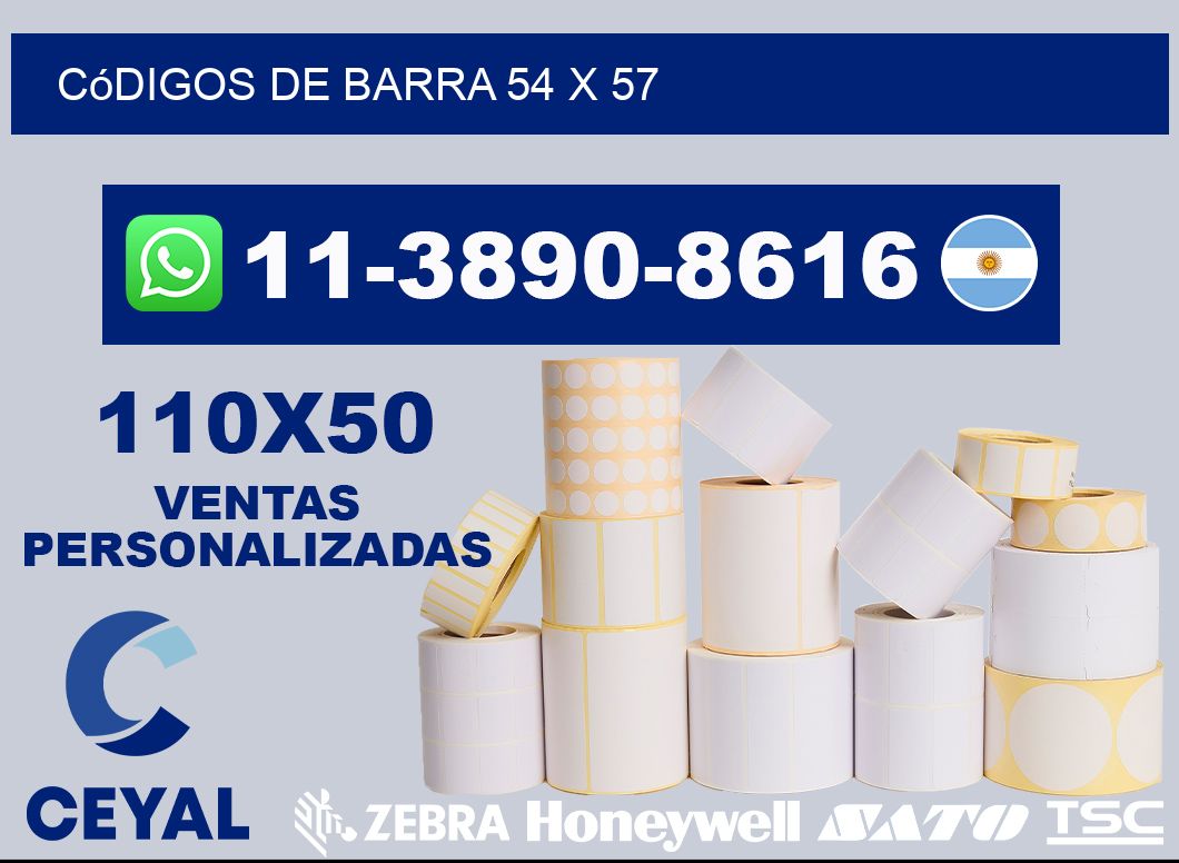 códigos de barra 54 x 57