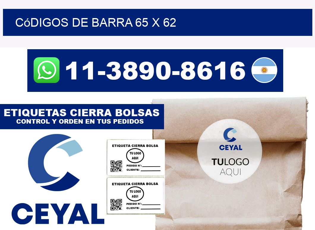 códigos de barra 65 x 62