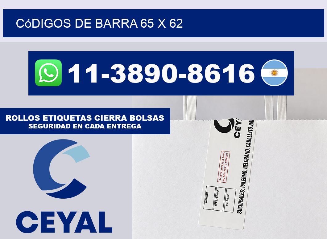 códigos de barra 65 x 62