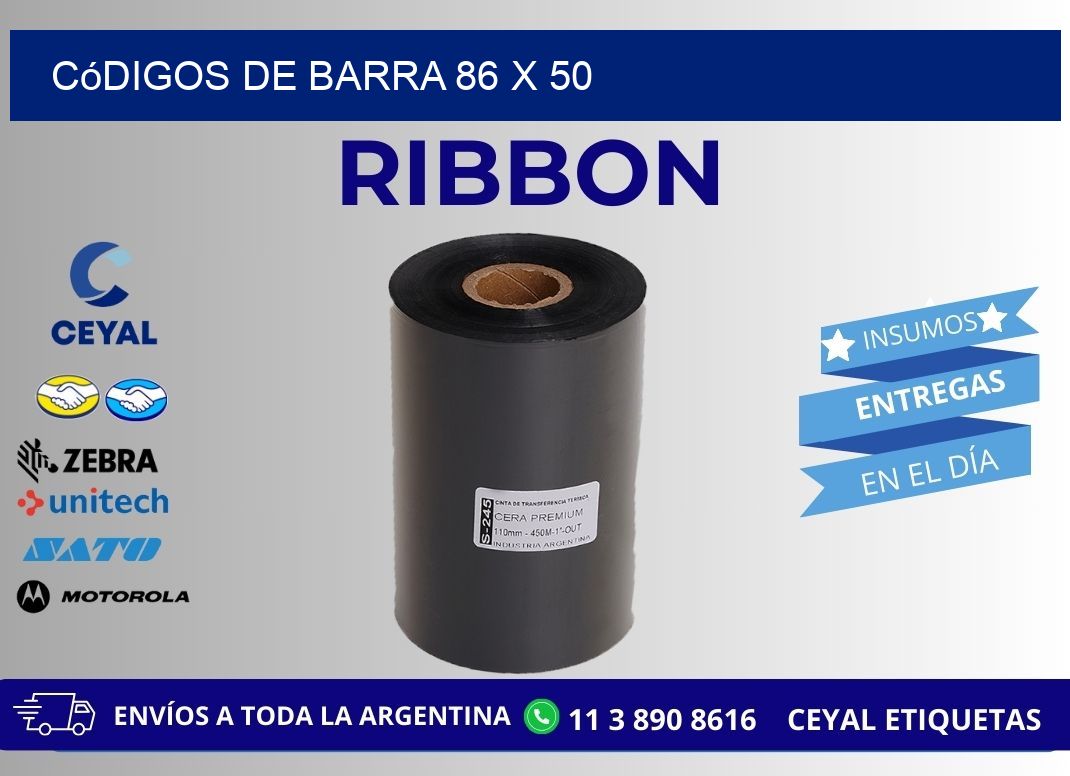 códigos de barra 86 x 50