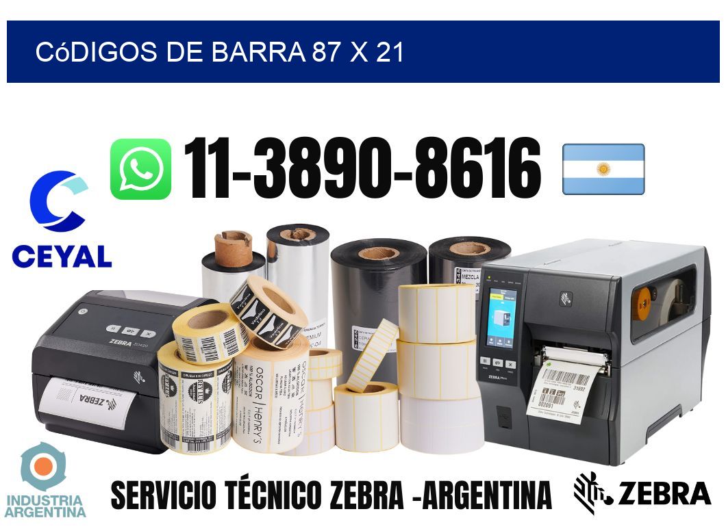 códigos de barra 87 x 21