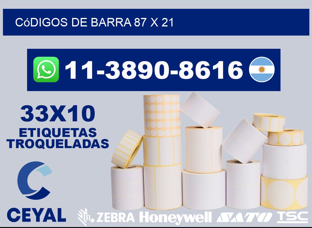 códigos de barra 87 x 21