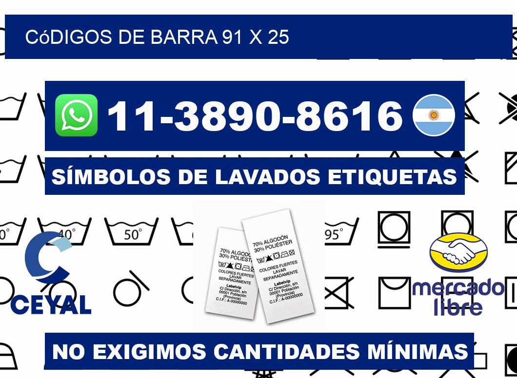 códigos de barra 91 x 25