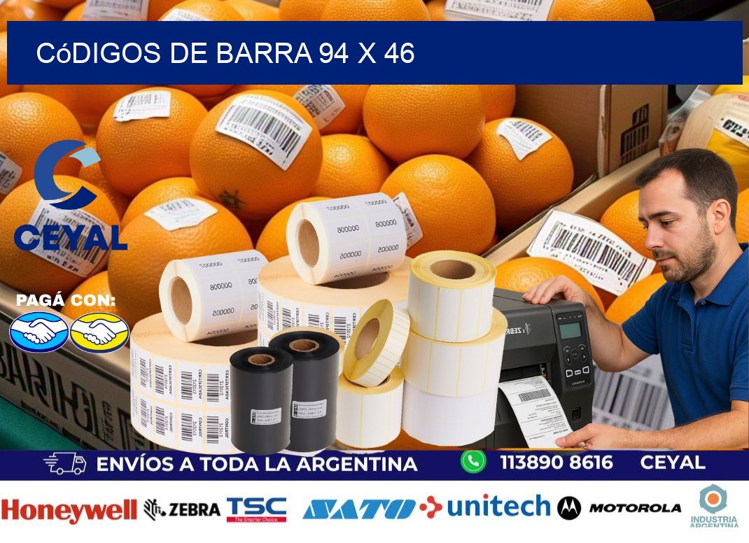 códigos de barra 94 x 46