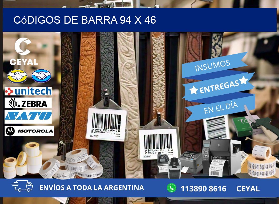 códigos de barra 94 x 46