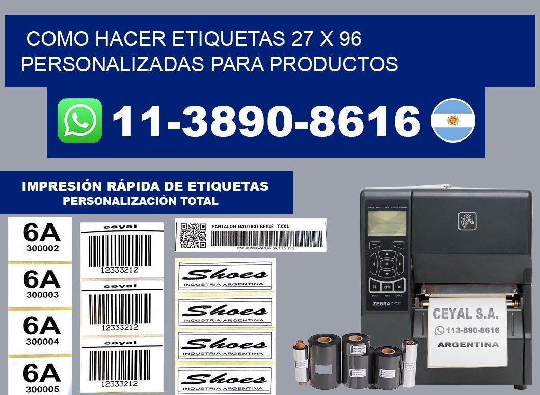 como hacer etiquetas 27 x 96 personalizadas para productos