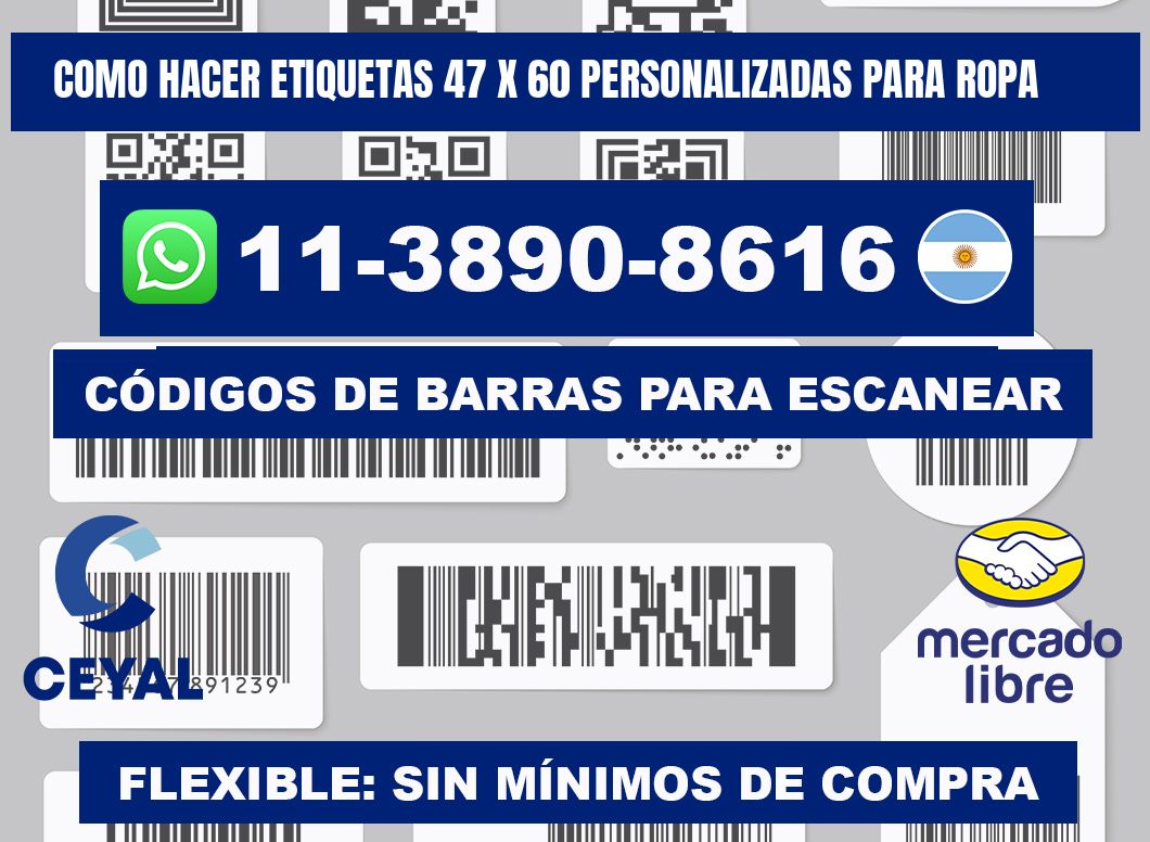 como hacer etiquetas 47 x 60 personalizadas para ropa