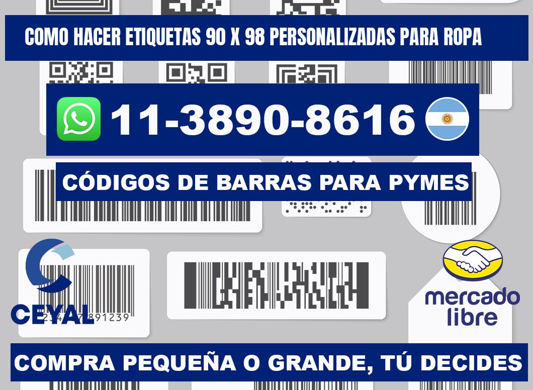 como hacer etiquetas 90 x 98 personalizadas para ropa