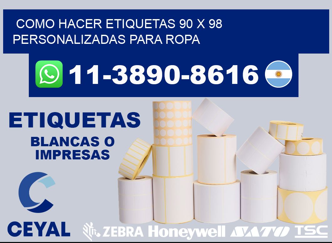 como hacer etiquetas 90 x 98 personalizadas para ropa