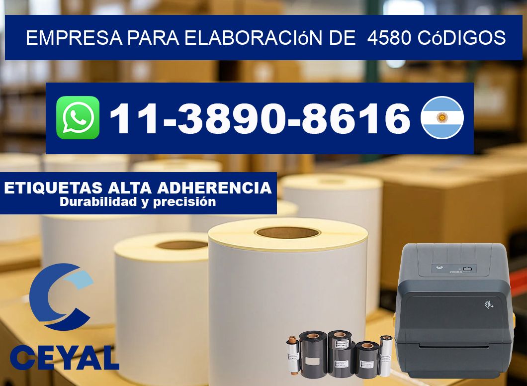 empresa para elaboración de  4580 códigos