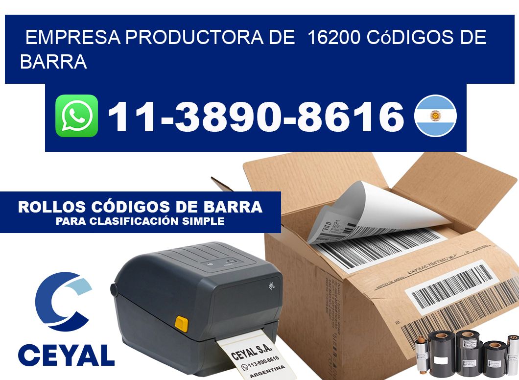 empresa productora de  16200 códigos de barra